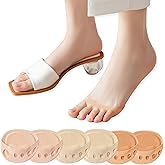 3 Pairs Ball of Foot Cushion Socks,Women's Toe Cover with Padding Toe Topper Liner Socks Non-Skid Bottom-3Skin Tone Mixed
