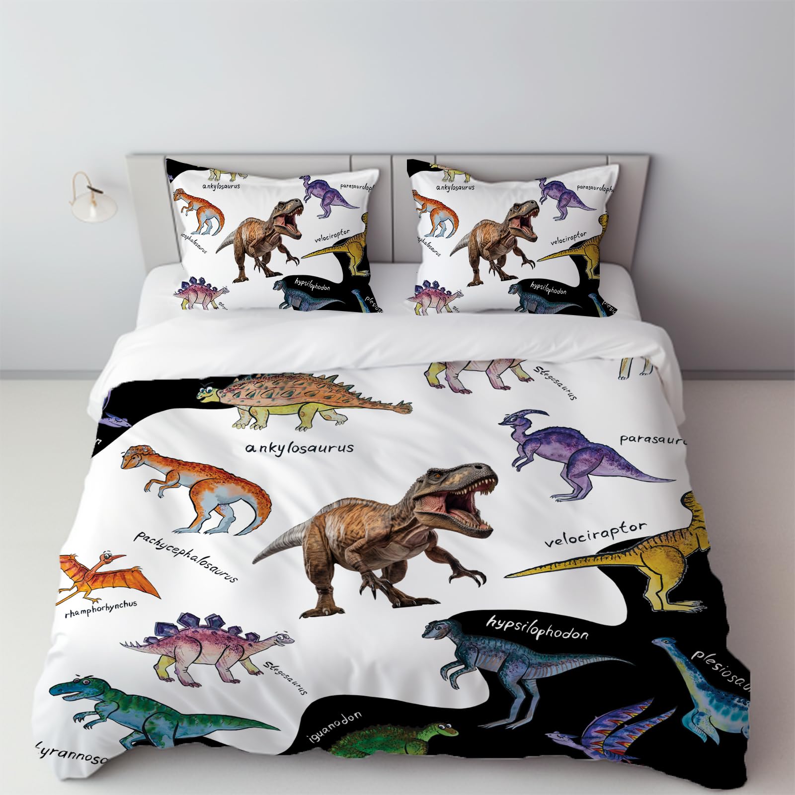 HAVOP Dinosaur Bedding Set Duvet Cover Set Double Size For Kids Boys Teens Room Decor Soft Comforter Cover Quilt Cover Set With Pillowcases — image 1