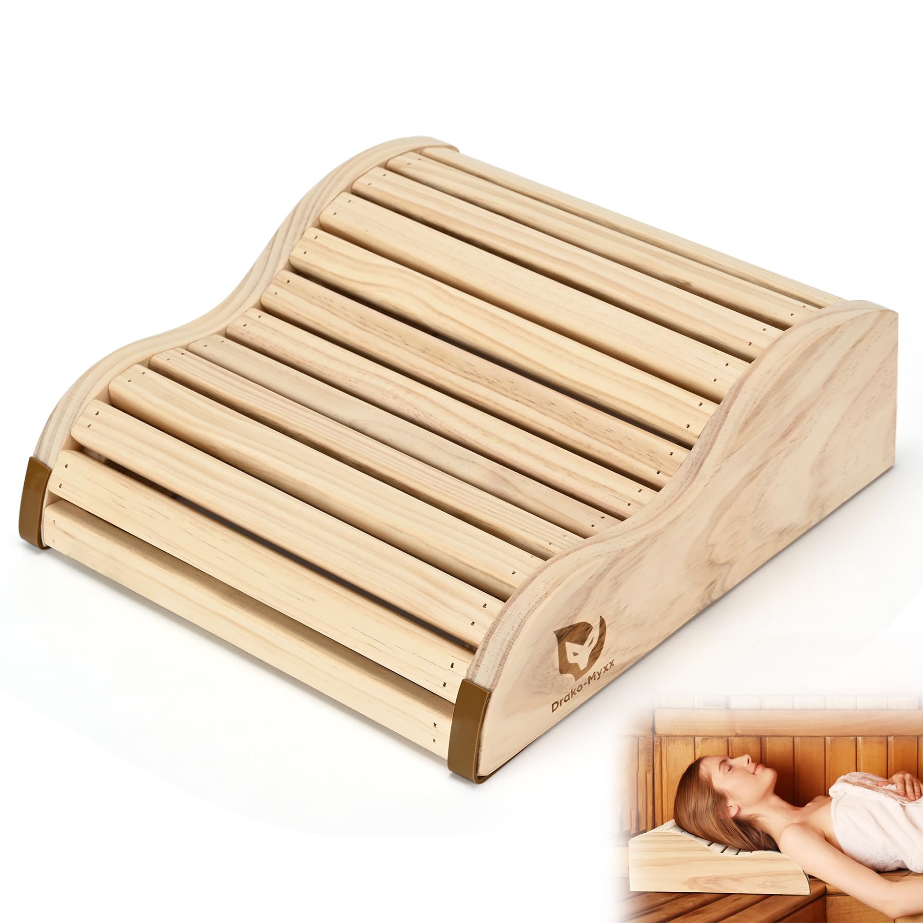 Photo 1 of 2026 Upgraded Handmade Cedar Sauna Headrest with 4 Non-Slip Pads, Sauna Accessory, Ergonomic Neck Support, Modern Sauna Neck Rest for Infrared Saunas, Handcrafted Relaxation Wood Pillows, Head Pillow
