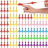 Poen 400 Pcs 3.94" Slingshot Chicken Party Favors Flying Chicken Stretchy Rubber Flick Chicks Shooting Game Activity for Birthday Gifts Goodie Bags Fillers (Multicolor)