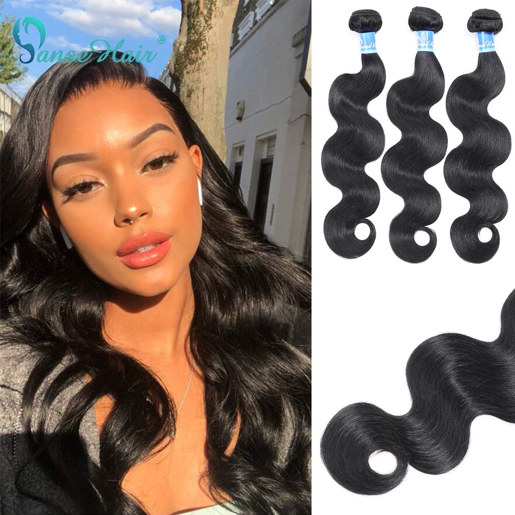 Peruvian Hair Virgin Body Wave Bundles 10A Remy Body Wave Human Hair Weave Unprocessed Body Wave Wavy Hair Extension 1B Color (14 16 18)