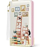 RTTLALUO Cat Womens Wallet, Cats Wristlet Wallet For Women, Cute Cats Card Holder Purse With Zipper, Birthday Christmas Graduation Gifts For Cat Lovers Readers, Aesthetic Office Daily Purse