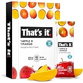 That's it. Apple + Mango 100% Natural Real Fruit Bar, Best High Fiber Vegan, Gluten Free Healthy Snack, Paleo for Children & Adults, Non GMO No Sugar Added, No Preservatives Energy Food (12 Pack)