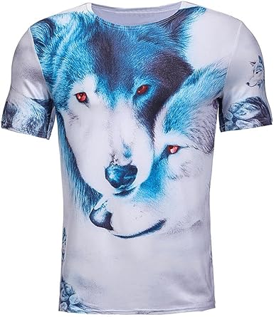 zycShang Remera Camisa Casaca Manga Corta Camisa De Deporte Hombres Delgado Sudor Absorbente Camiseta Cómodo Blusa Atlético Verano Muchachos Adolescentes Impresión de Perro 3D (Blanco, L): Amazon.es: Ropa y accesorios