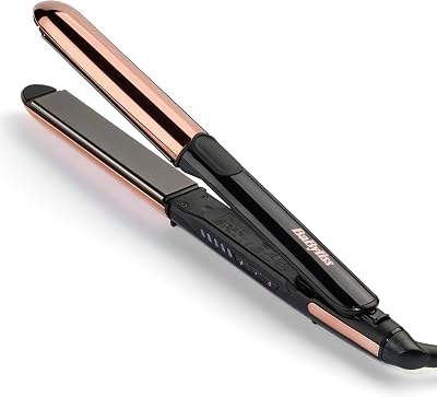 Plancha Straight And Curl Brilliance – Alisa y Ondula, Placas de titanio, Tecnología iónica, Calentamiento Rápido en 15 s, Diseño curvo, Peinado fácil, 5 temperaturas hasta 235°C, ST482E