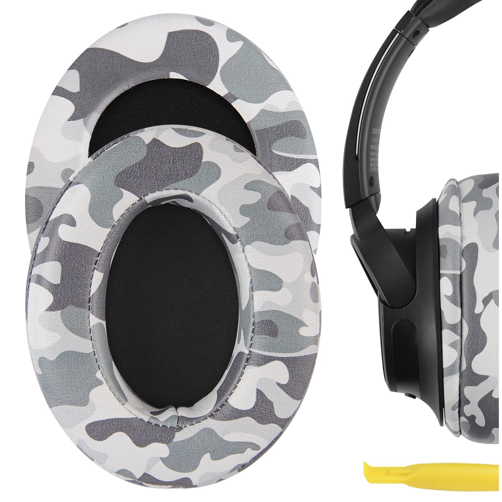 Geekria QuickFit Replacement Ear Pads Compatible with Sony WH-CH700N, WH-CH710N, WH-CH720N Headphones, Ear Cushions (Camo)