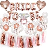 Bachelorette Party Decorations Kits-Rose Gold Bridal Shower Party Decor and Supplies-Bride to Be Balloons, Ring & Champagne F