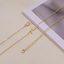 LuckFairy Letter Necklace for Women, 14k Gold