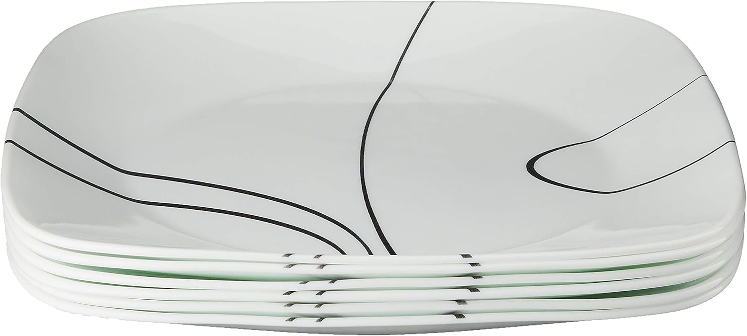  | Corelle Square Simple Lines 10-1/2-Inch Plate Set (6-Piece): Corelle Simple Lines Dishes: Dinnerware Sets
