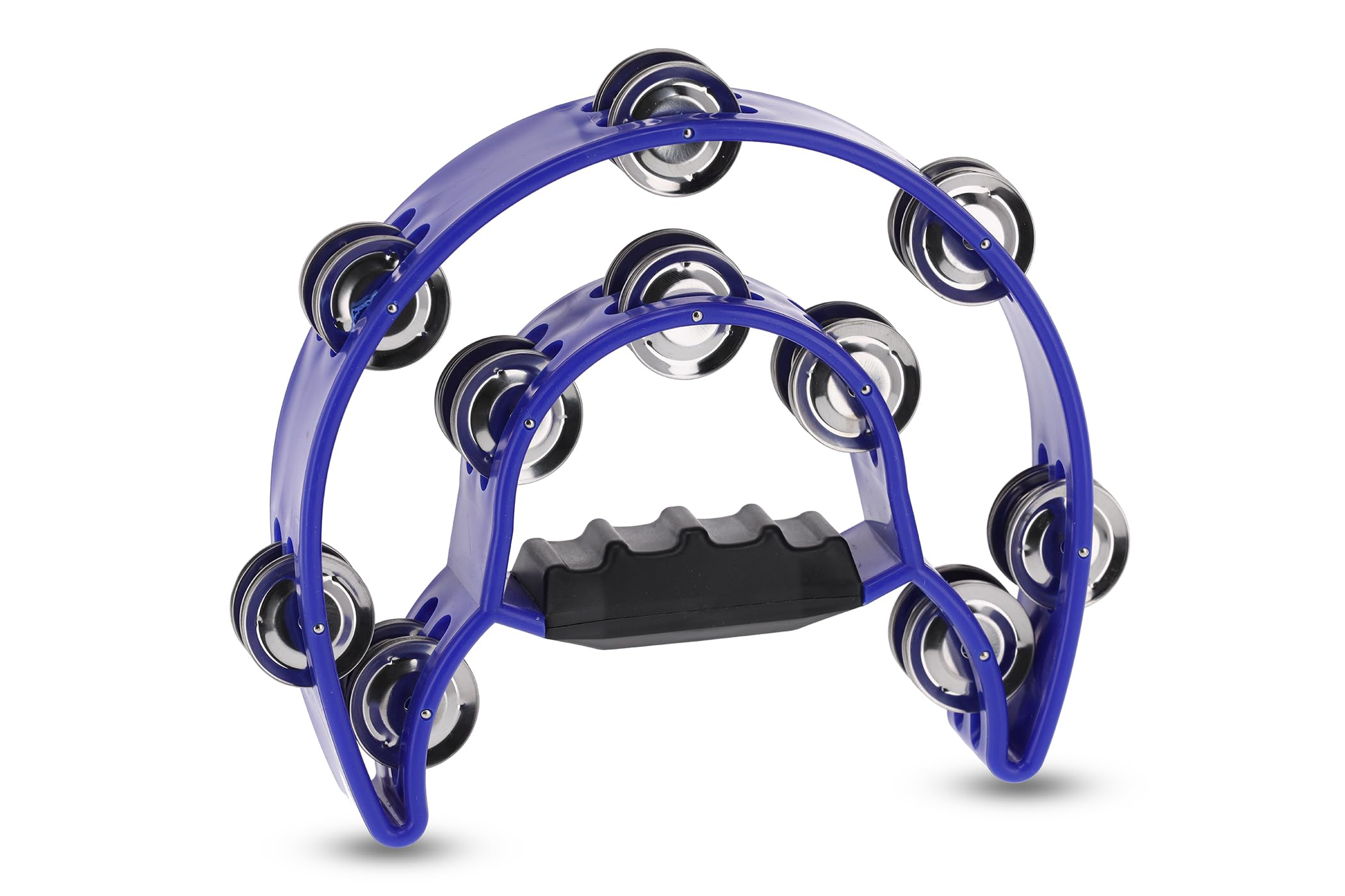 GEWA jingle wreath half moon - 20-pairs of chrome-plated jingles - double row - color blue