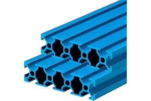 QNK 2pcs 1220mm T Slot Blue 2080 Aluminum Extrusion European Standard Anodized Linear Rail for 3D Printer Parts and CNC DIY (48")