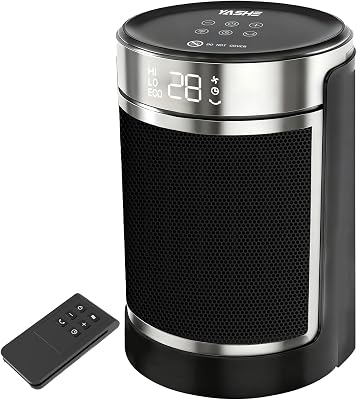 OSTBA Stufetta Elettrica Silenziosa 1500W, Riscaldatore Portatile a Basso Consumo per Camera da Letto e Ufficio, Stufa con Telecomando, ECO, Oscillazione 70°, Timer, Termoventilatore per Interni