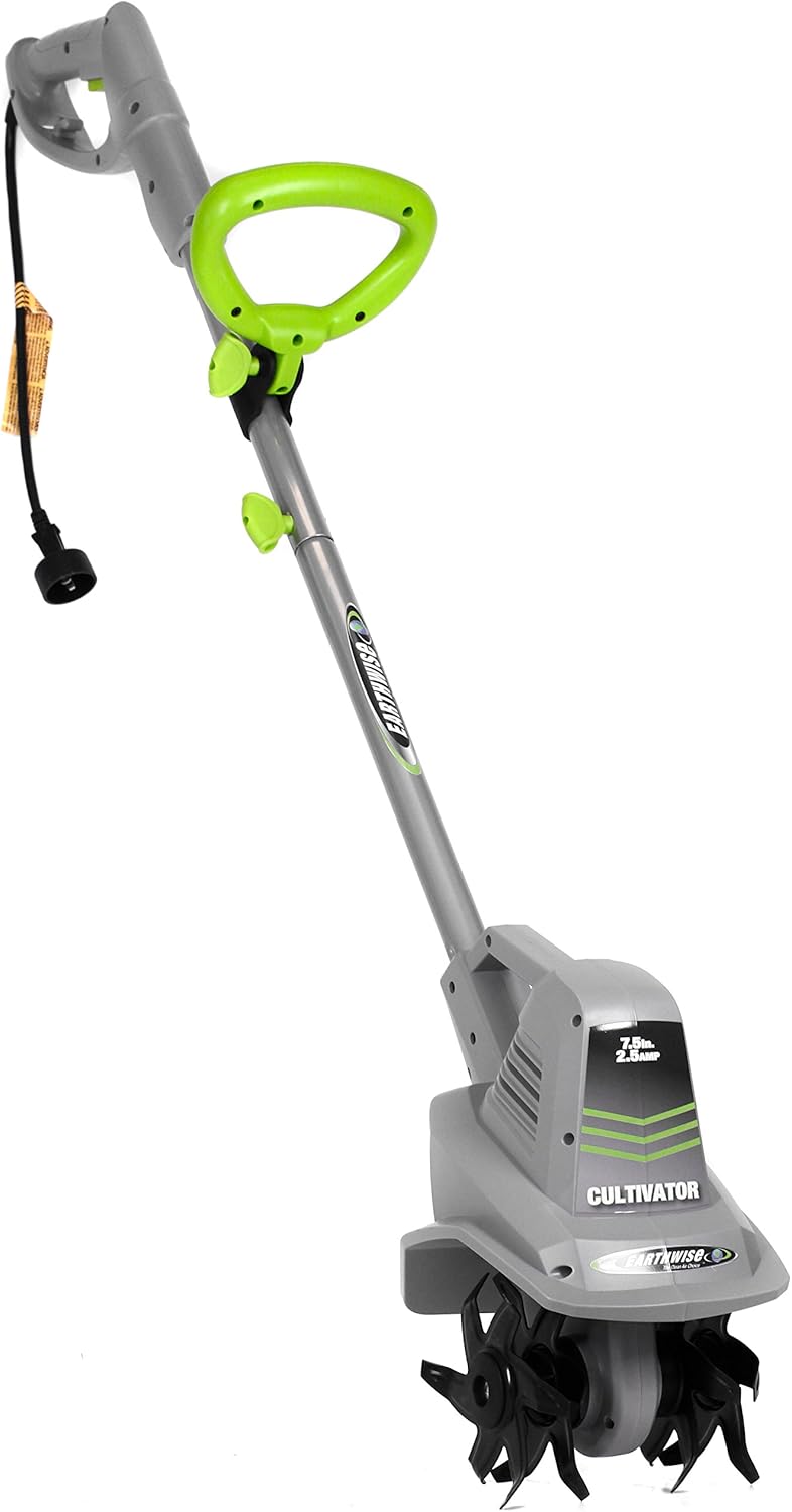 Earthwise TC70025 7.5-Inch 2.5-Amp Corded Electric Tiller/Cultivator, Grey : Garden & Outdoor