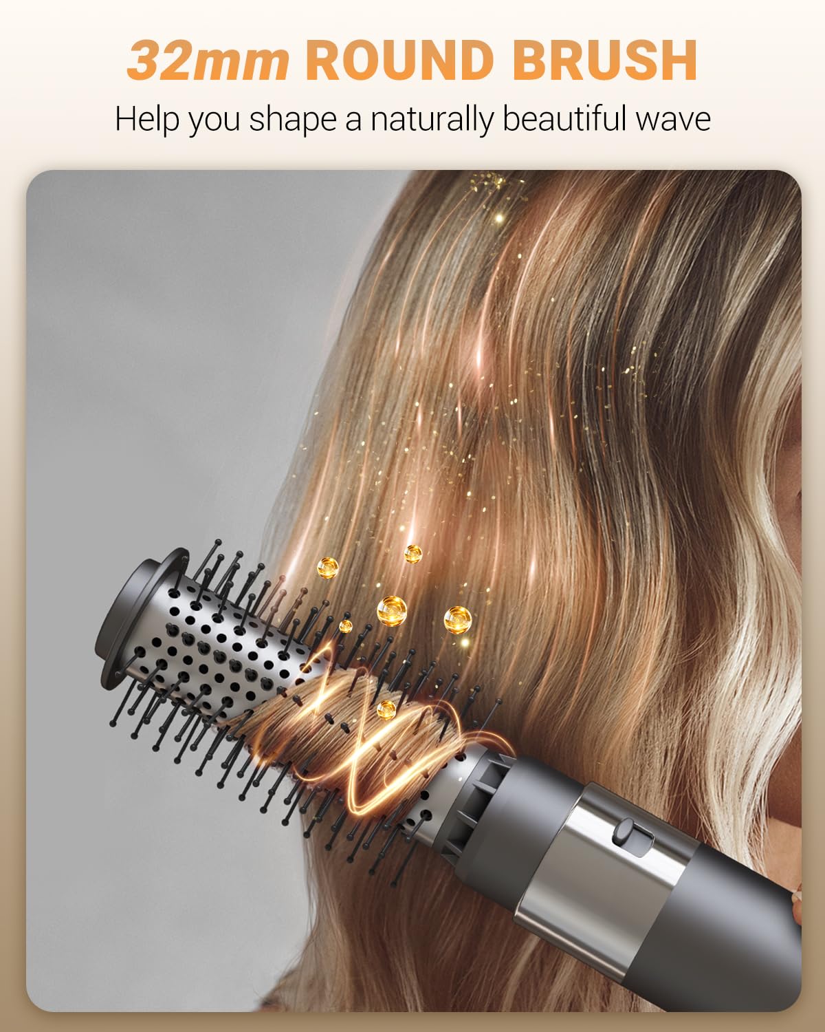 Hair Dryer Brush 6 in 1 Professional Hot Air Styler, 110,000 RPM High-Speed Negative Ionic Hair Dryer, Auto Wrap Curler Frizz-Free Blow Dryer Brush for Curling Volumizing Straightening Styling