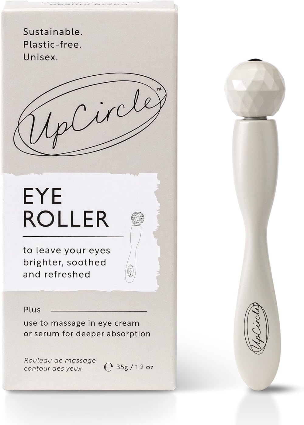 UpCircle Eye + Face Roller - Metal, Plastic-Free for Dark Circles