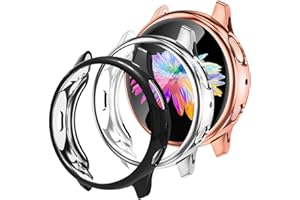 GEAK Compatible with Galaxy Watch Active 2 Case 44mm,3 Pack Soft Full Cover Screen Protector Case for Samsung Galaxy Active 2 Smartwatch Bands 44mm Black/Silver/Rose Gold