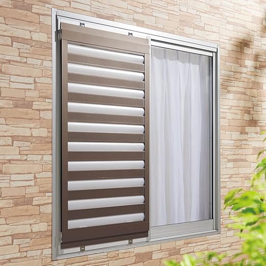 Amazon Co Jp 幅60cm 高さ100cm 網戸専用目隠しカバー アミシェード 中窓用 サイズはありません イ ダークブラウン ホーム キッチン