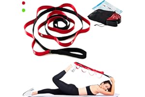 ZHIAMZ Stretching Strap Yoga Strap for Physical Therapy, 12 Loops Yoga Straps for Stretching, Non-Elastic Stretch Band for Exercise and Flexibility, Fascia, Hamstring & Leg Stretcher Belt