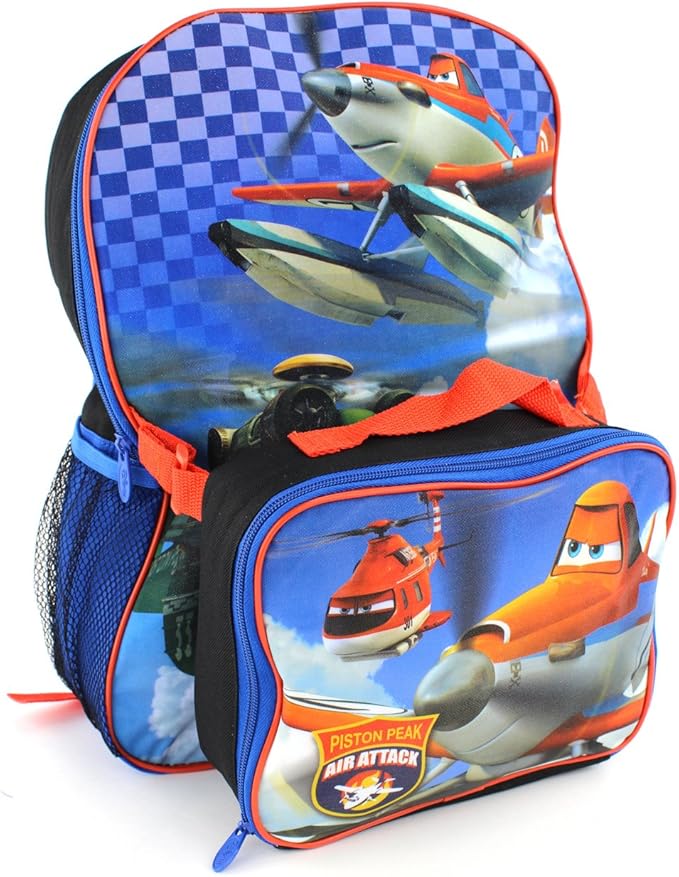 Disney Planes Blue Backpack with Lunch Box Amazon.co.uk Luggage