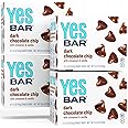 The YES Bar – Dark Chocolate Chip – Plant Based Protein, Decadent Snack Bar – Vegan, Paleo, Gluten Free, Dairy Free, Low Sugar, Healthy Snack, Breakfast, Low Carb, Keto Friendly (24 Count)