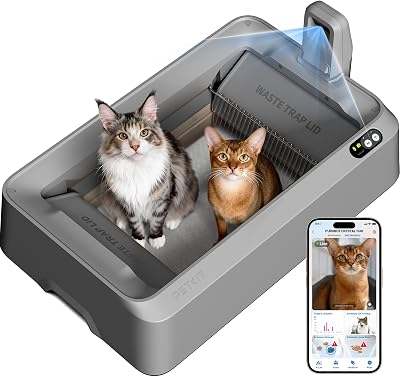 PUROBOT CRYSTAL DUO Lettiera Gatto Autopulente con Telecamera AI