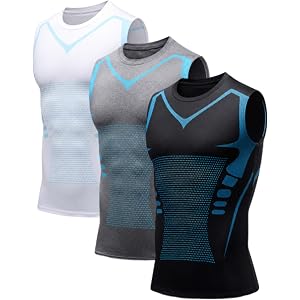 Shirt for Men, Slimming Body Shaper Vest, High Elasticity Tummy Control, No Rolling Edges,Breathable, Sweat-Wicking for Gym