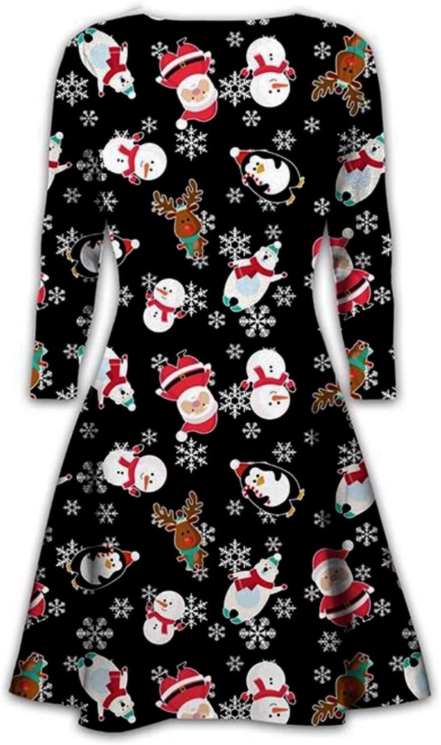 Mymixtrends Childrens Swing Dress Girls Christmas Xmas Flared Santa Reindeer Rudolph Dress