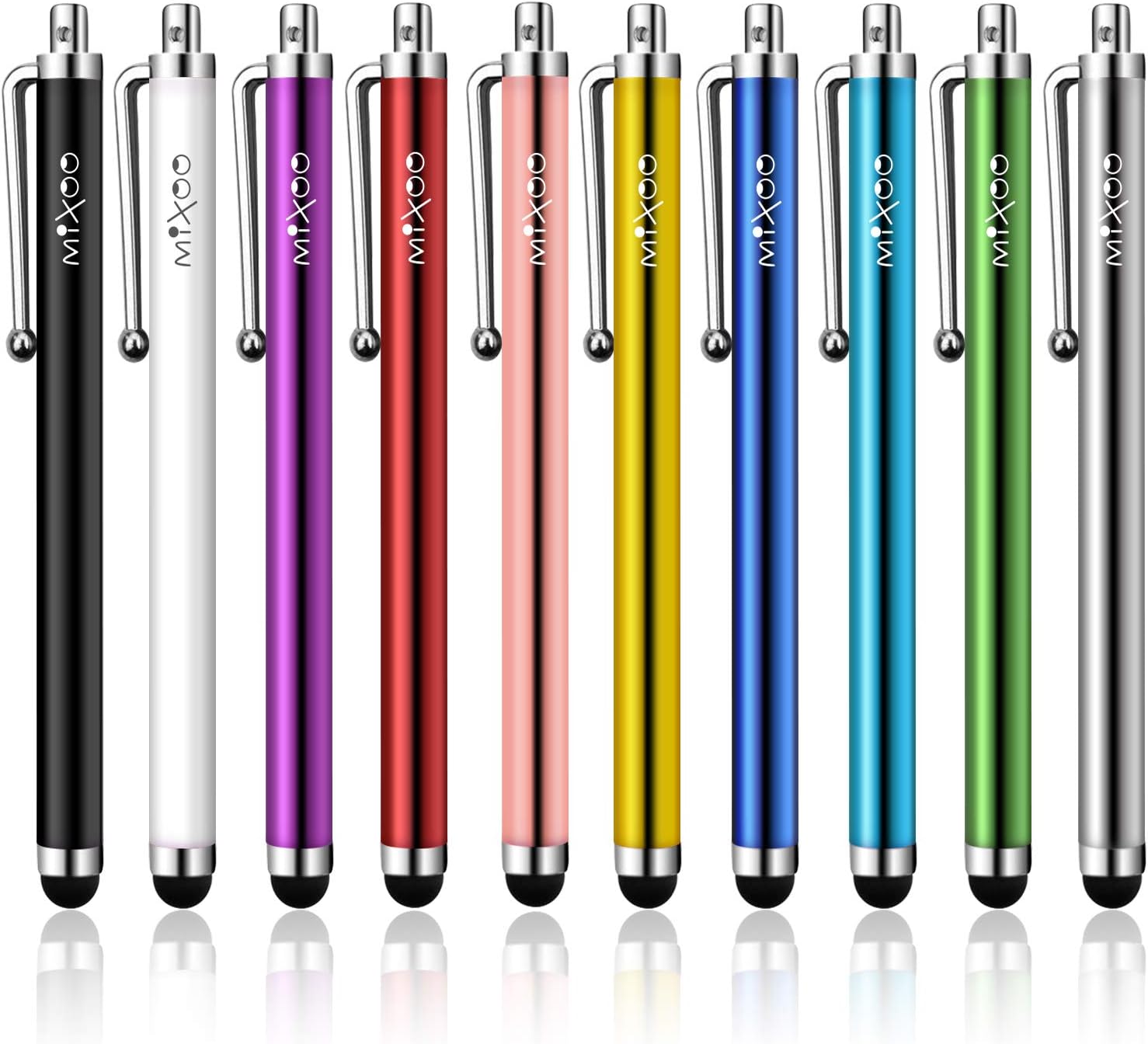 Mixoo 10 Pack Universal Capacitive Touch Screen Pens for Tablets Compatible with iPad, iPhone, Samsung Galaxy, Kindle and Other Devices
