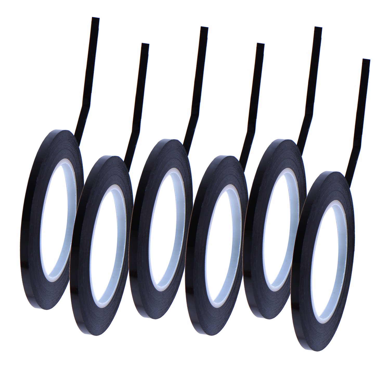 Outus 6 Pack 3 mm Width Graphic Chart Tape Art Tape Grid Marking Tapes Whiteboard Gridding Tape Self-adhesive Artist Tape, Black