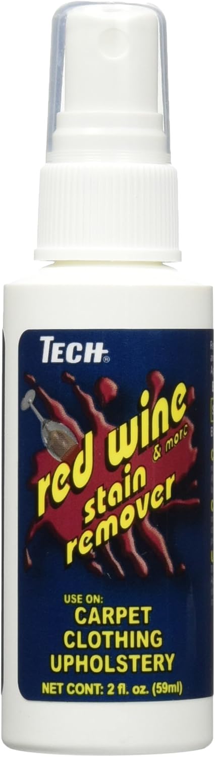 TECH Red Wine Stain Remover, 2 oz Spray Bottle, For Carpet, Clothes, Upholstery, and Other Fabrics: Home & Kitchen