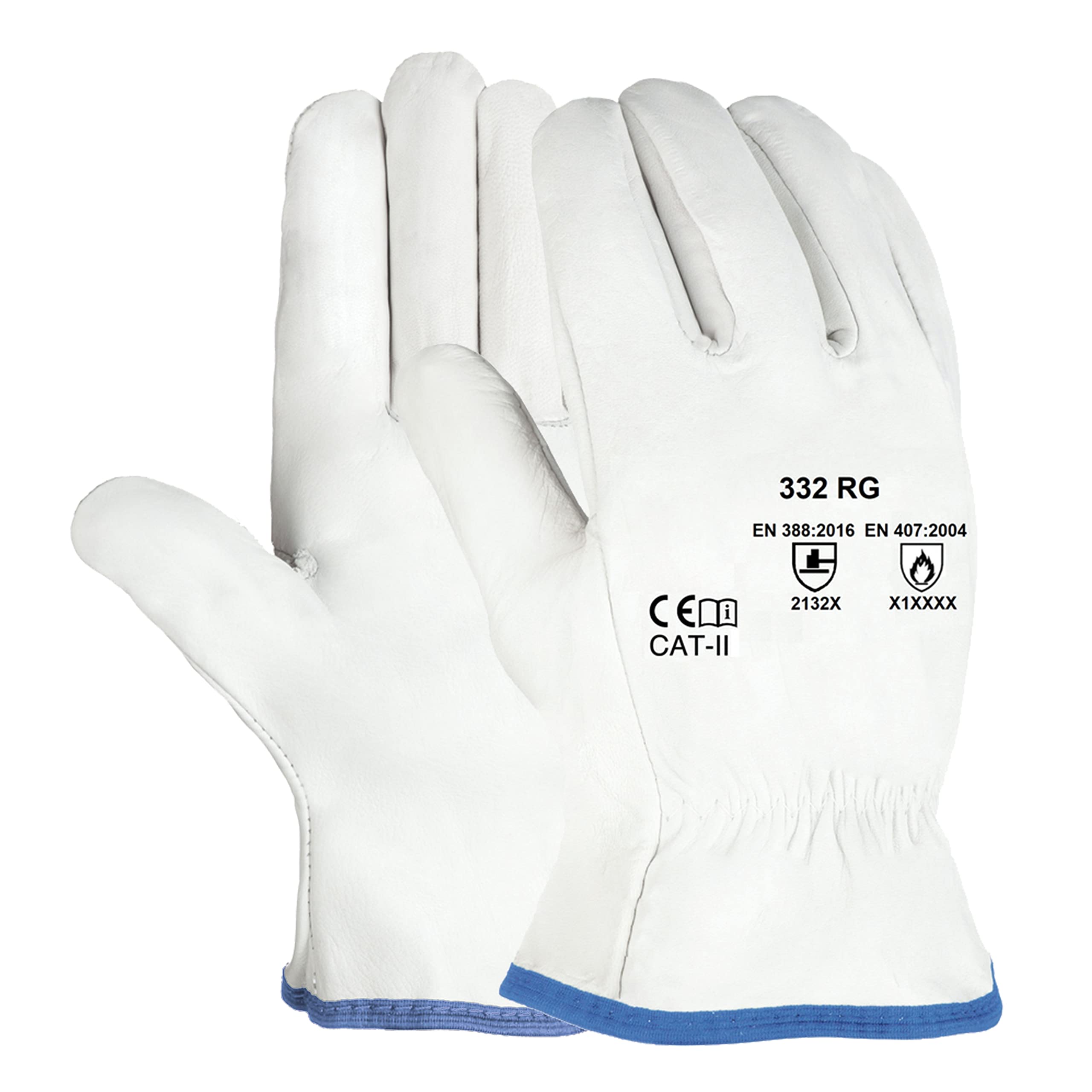 DOJA Barcelona Leather Work Gloves 3 Pairs Leather Gloves Size 9/L Mechanic Gloves Men/Women Gardening Gloves Thorn Resistant Cut Resistant Assembly Gloves