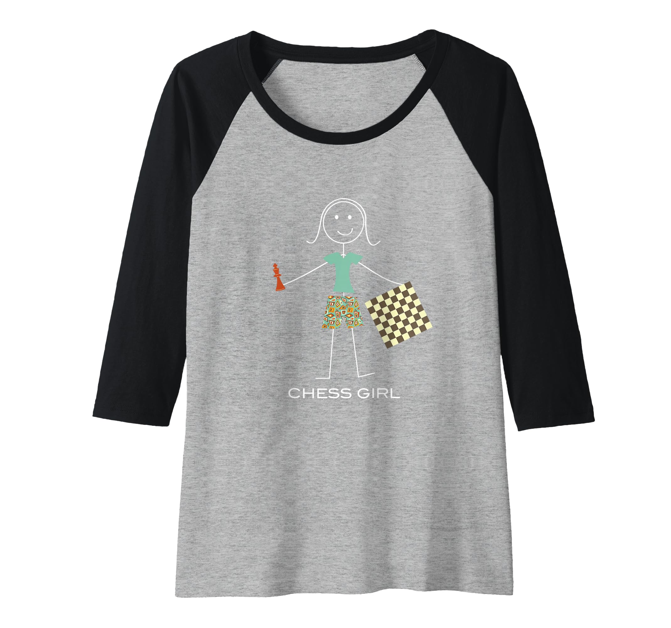 Womens Funny Womens Chess Girl Chess Player Raglan Baseball Tee