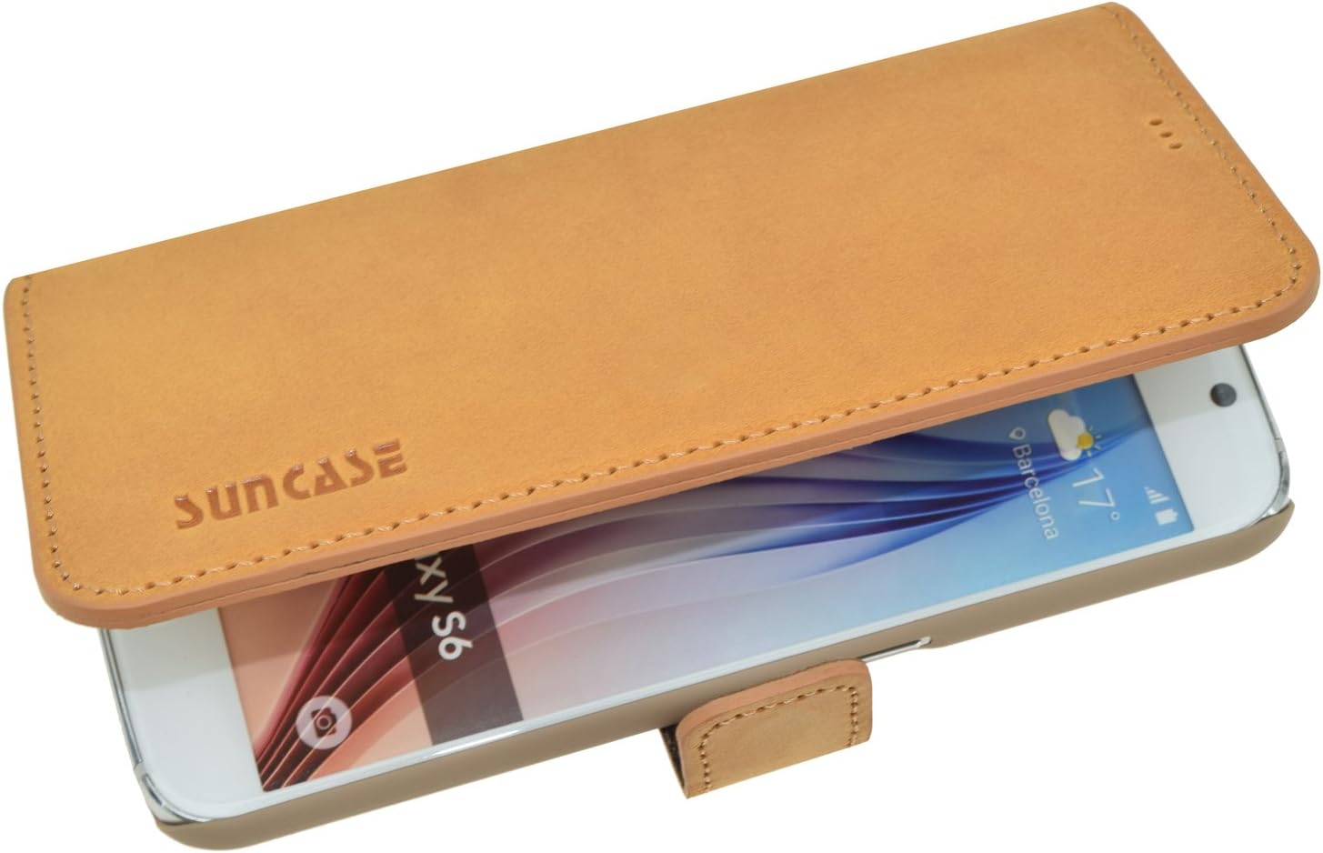 Original Suncase book-style leather case for Samsung Galaxy S5, S6, S6 Edge, S7, S7 Edge, genuine leather with card holder and stand function, case holder sleeve - Image 4