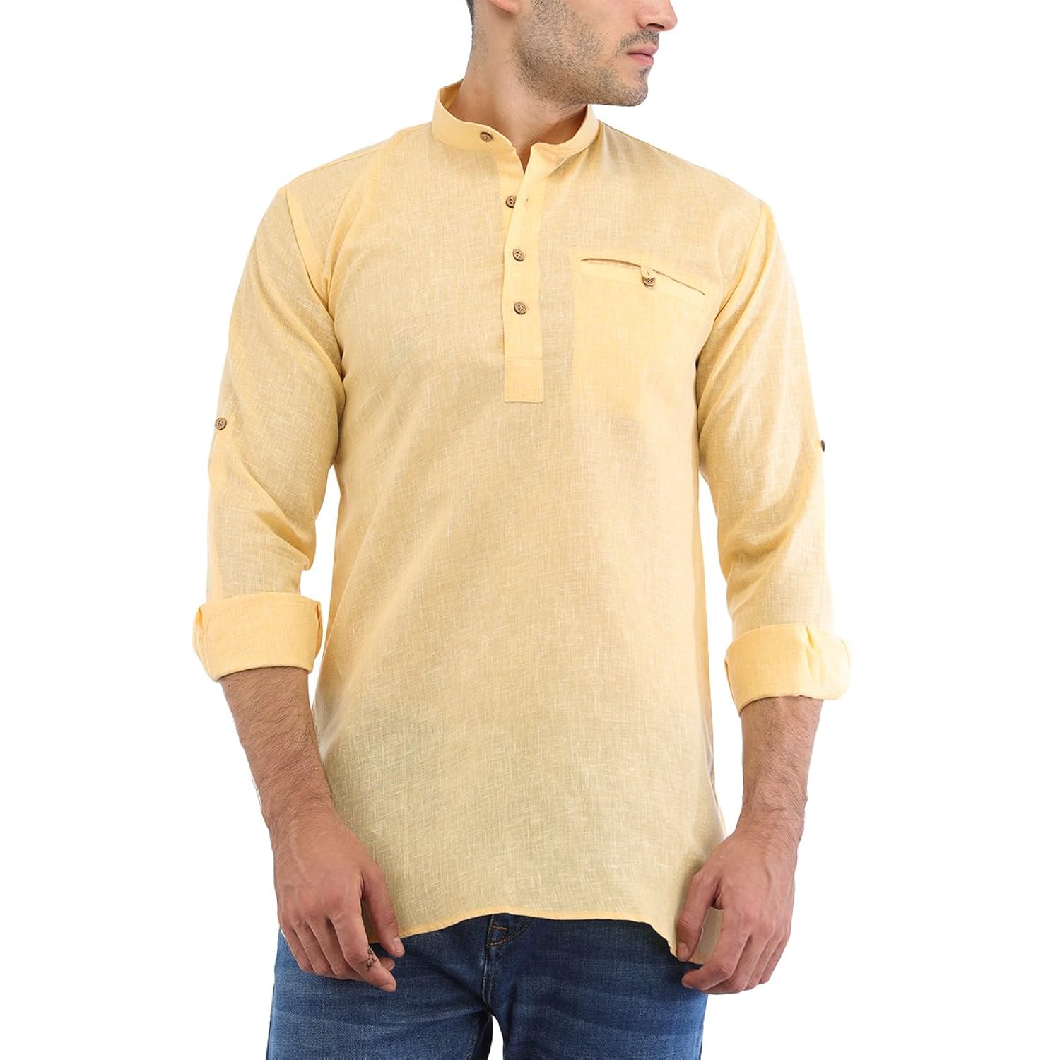 trendy trotters men's cotton short kurta