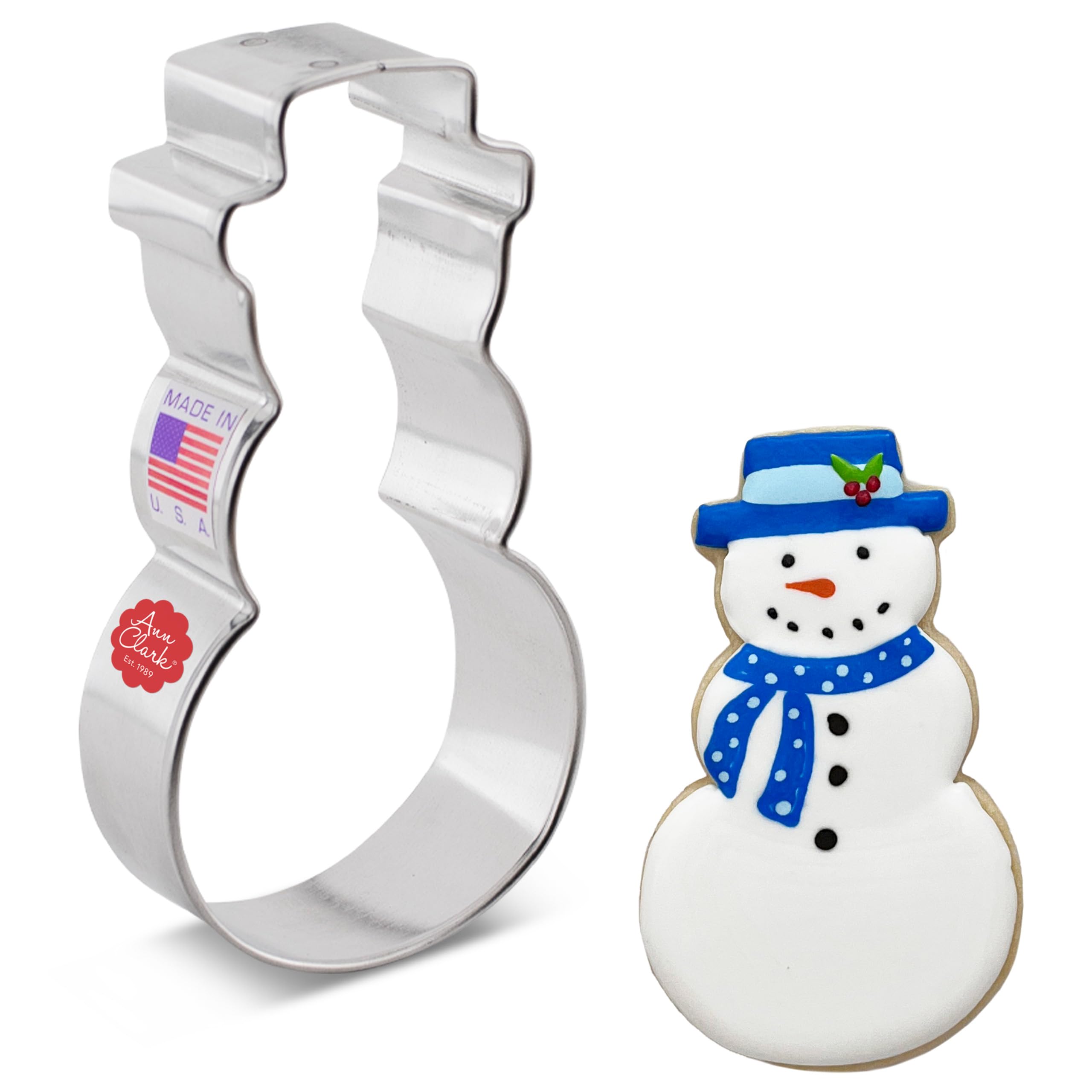Ann Clark Cookie Cutters Snowman with Hat Cookie Cutter, 10.2 cm