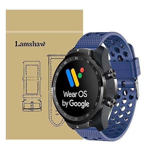 Ceston Clásico Deporte Silicona Correas para Smartwatch TicWatch Pro (Azul)