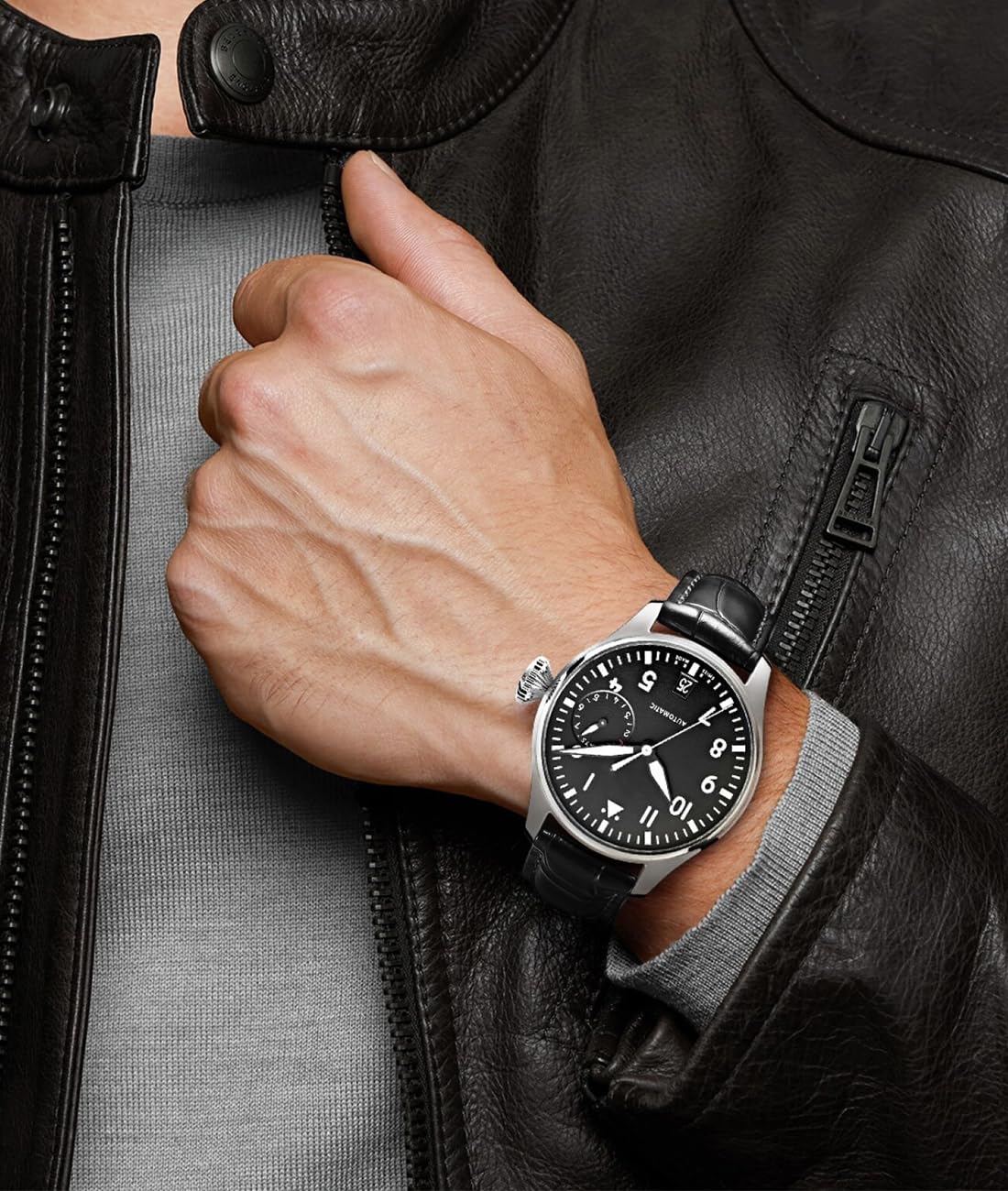 REZERO Leather Watch Bands for Men, Quick Release Watch Straps, Luxury Italian Alligator Grain Embossed Band Replacements 19mm 20mm 21mm 22mm