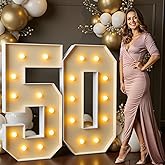 imprsv 4FT Light Up Numbers, Marquee Numbers 50th Birthday Decorations for Women Men, Large Light Up 50 Birthday Women Foam Board Anniversary Party Decorations Arch Kit (DIY)