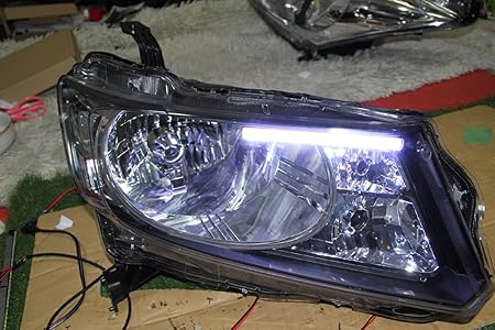 Amazon フリードスパイク Gb Gp 最強アイライン Smd Led ウインカー連動 デイライト 5630 Ledを採用 アイライン ヘッドライトアセンブリ パーツ アクセサリ 車 バイク