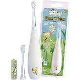 Jack N' Jill Tickle Tooth Sonic Toothbrush, 1 Pack + Replacement Head | Kids Electric Toothbrush, Gentle Teeth Cleaning, for Babies &amp; Toddlers Ages 0-3, LED Inspection Light, Extra Soft Bristles