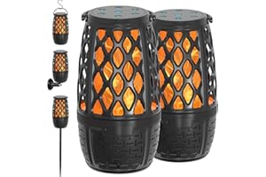 TIONEGER Outdoor Bluetooth Speakers, Outdoor Speakers Bluetooth Waterproof Patio, Outdoor Speaker with lights Multi-Sync up to 100 Speakers 10 Watt Enhanced Bass 360° HD Stereo Sound Blueooth Speakers (2 Pack)