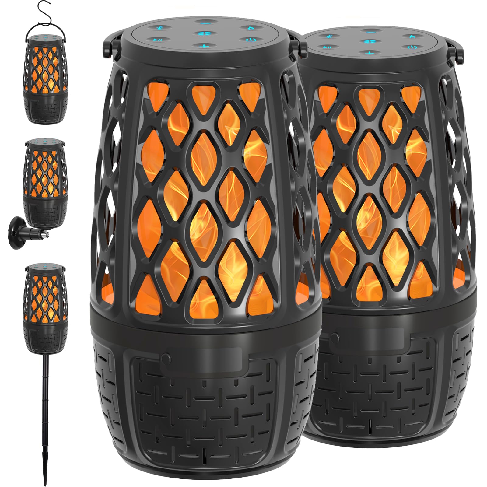 Photo 1 of 2 Pack Outdoor Bluetooth Speakers, Outdoor Speakers Bluetooth Waterproof Patio, Outdoor Speaker with Lights Auto Multi-Sync up to 100 Speakers 10 Watt 360° HD Surround Sound Party Bluetooth Speakers