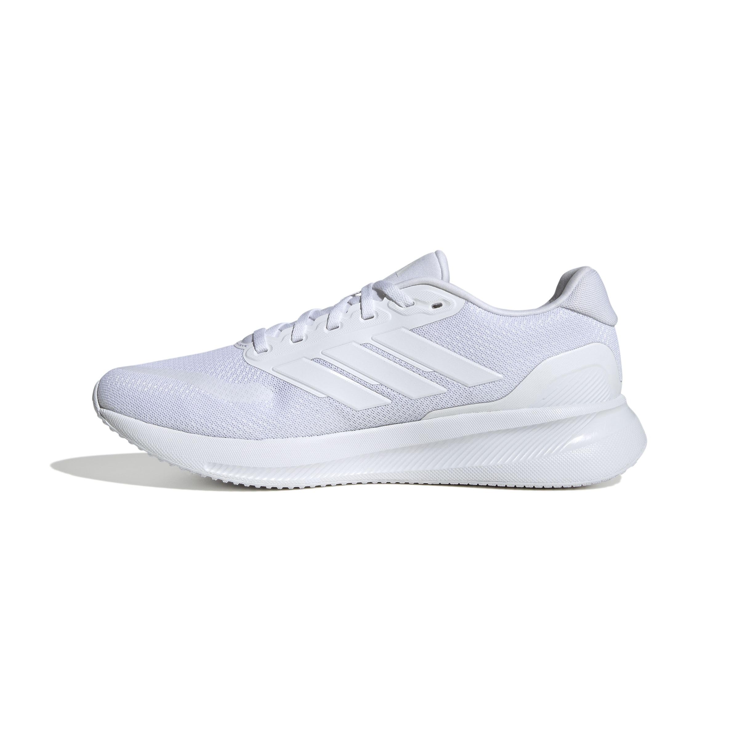 Adidas Men's Runfalcon 5 Wide Running Shoes, Ftwr White Ftwr White Core Black, 8.5 Image