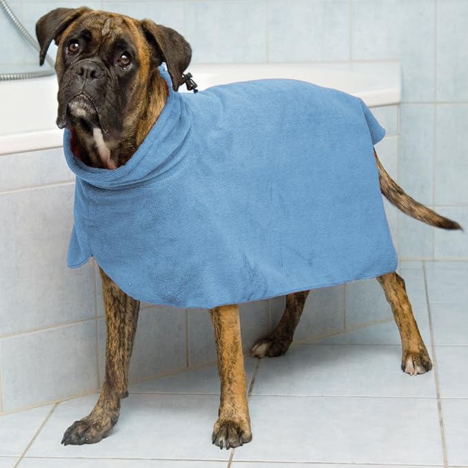 Trixie Dog Bathrobe, M, 50 cm, Blue Amazon.co.uk Pet Supplies