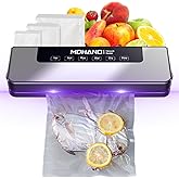 MDHAND Vacuum Sealer for Food - Food Saver Vacuum Sealer Machine with Bag, Fast-Compact Multi-Functional Strong Suction Automatic Sealing & Dry & Moist Modes Ideal for Home Kitchen Use