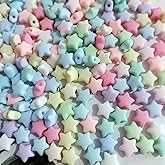 200Pcs Colorful Star Beads for Bracelets,Cute Small Unique Acrylic Aesthetic Star Beads for Jewelry Making with Holes,Bulk DIY Bracelet Phone Charms for Craft