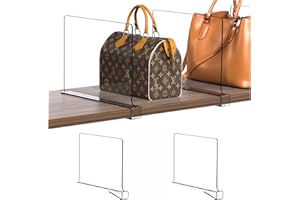 CQ ACRYLIC 2PCS Multifunction Acrylic Shelf Dividers,Closets Shelf And Closet separator for Wood Closet,Only Need to Slide to Adjust the Appropriate Distance