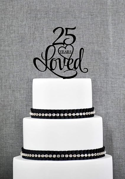 T Decoration De Gateau Pour 25e Anniversaire 25 Ans Amazon Fr Cuisine Maison