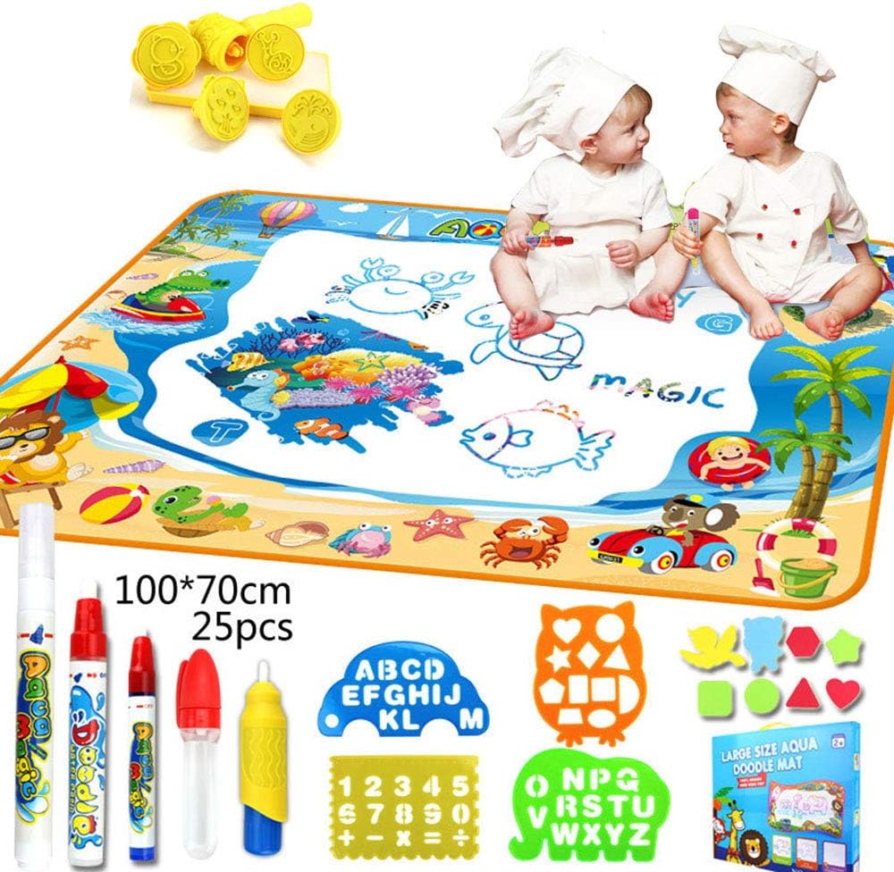 Everyfit Water Magic Drawing Mat, Drawing Painting Doodle Mat a Doodle Water Book-Ideal Educational Toy &Birthday Gift for Kids for Children Ages 18 Months (Drawing Mat)