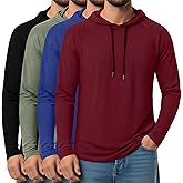 August Alley 4 Pack Mens Big and Tall Hoodies Sweatshirt Long Raglan Sleeve Casual Pullover Drawstring Workout Athletic Shirt